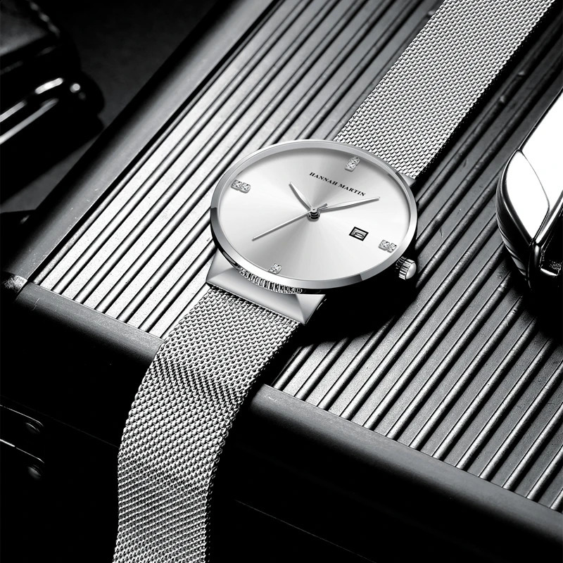 Japanese Original Quartz Movement Watch Rhinestone 40mm Blue Black Business Style Casual Fashion Stainless Steel Watches 250818