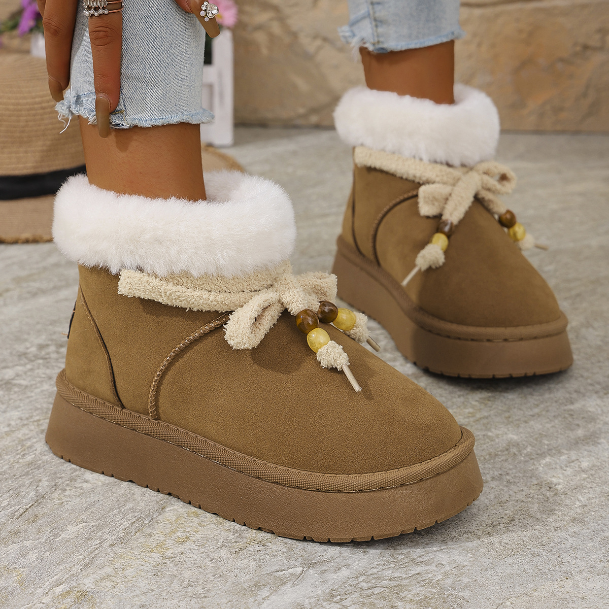 Vintage Versatile Womens Cotton Shoes Autumn Winter 2025 Designer New Style Outdoor Lined Thickened Warm Snow Boots Sizes 36 to 41 Free Shipping Hot S