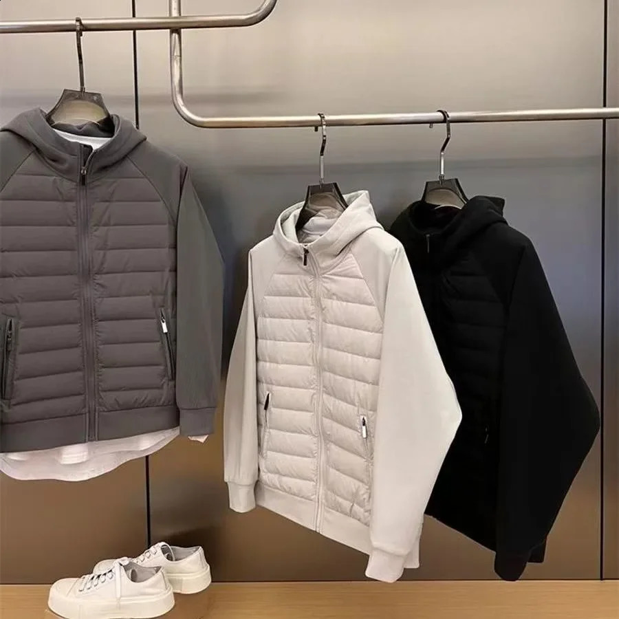 2024 Mens Womens Spring Autumn Thin Cotton Quilted Jacket Simple Casual Cardigan Sweatshirt Hooded Couple Jacket250822