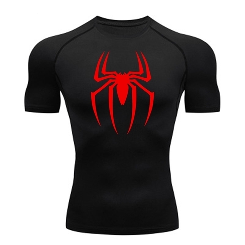 2024Mens Spider Print Compression Shirt Quick Dry TShirt Gym Running Jersey Breathable Short Sleeve Spring Summer M3XL y250821