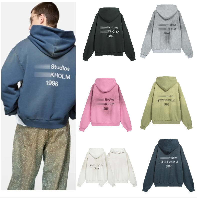 Men's Hoodies Designer Harajuku Letter Print Hoodies Vintage Washed Casual Loose Hooded Pullover Sweatshirts