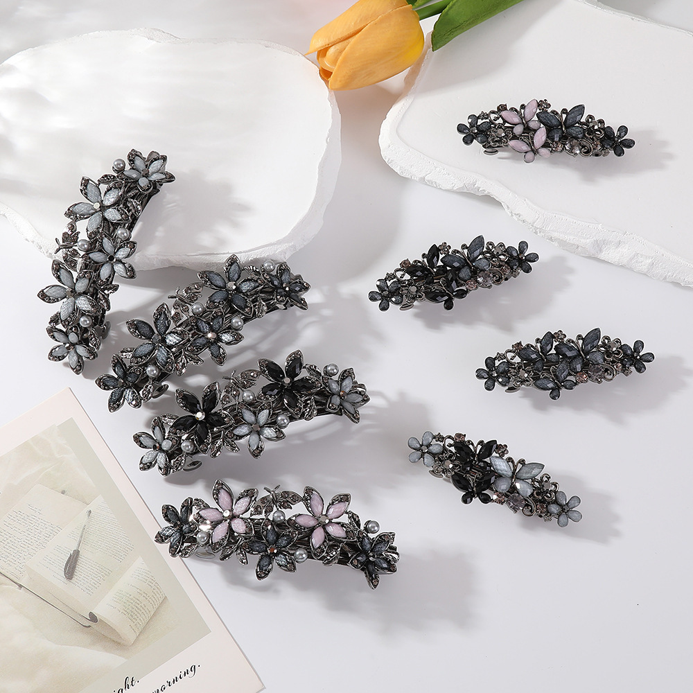 Korean Style Elegant Mom Spring Butterfly Flower Horizontal Back of Head Top Ponytail Clip Hair Accessories SY-8026