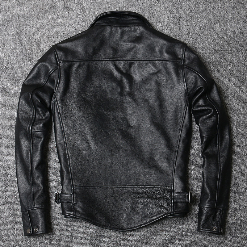 Mens genuine leather jacket retro brown 100% denim jacket mens ultra-thin fashionable motorcycle clothing Asian size S-6XL M697 direct 241017