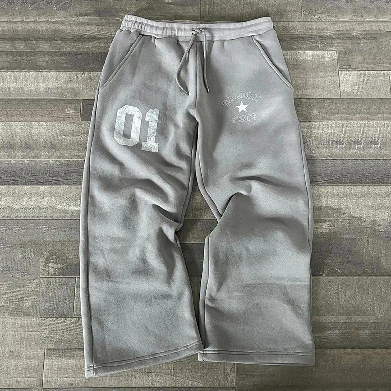 ropa hombre American Retro Knitted Pants Men Y2k Street Harajuku Oversized Trousers Loose Casual Wide Leg Pant Sweatpants y250903