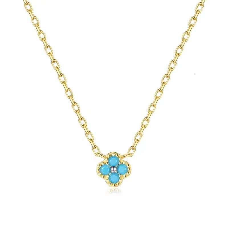 INS Luxury jewelry designer necklace Dopamine Four-Leaf Clover Necklace French Layered Collarbone Chain Colorful Earrings Inlaid Diamond Bracelet Set - view 6