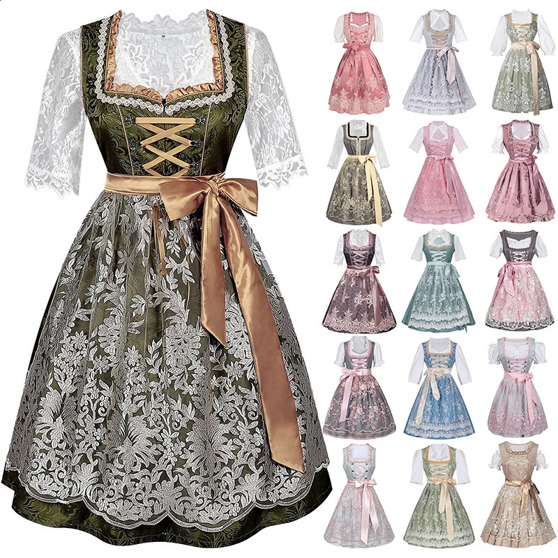 Oktoberfest Costume for Women German Bavarian Traditional Dirndl Dress Girls Beer Festival Costume Halloween Party Outfits 250822