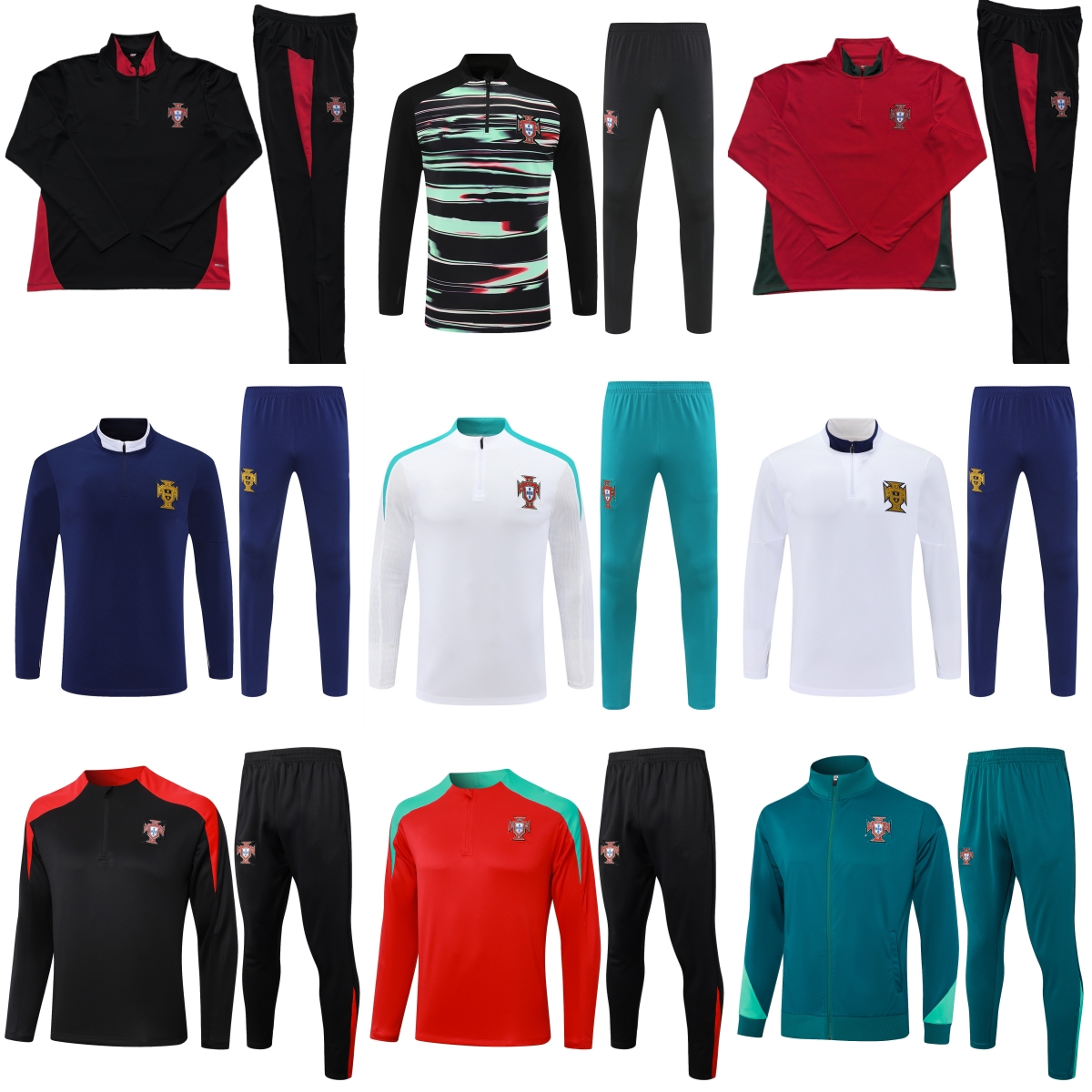 2024 25 26 Portugal Kids Football Tracksuit Men Soccer Training wear kit Chandal Entrenamiento Survetement Calcio Trainingsanzug Uniforme de treino de futebol