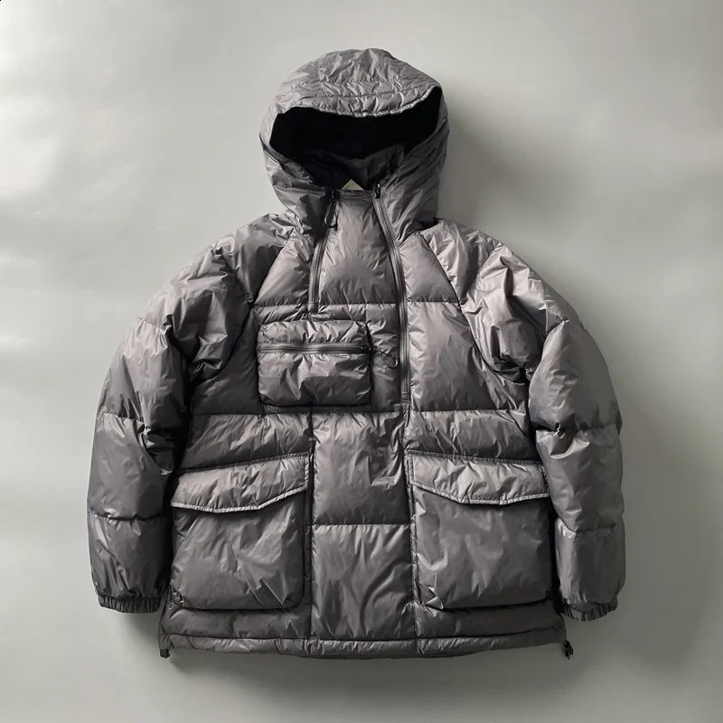 Winter Down Jacket with Multiple Pockets Work Clothes Hoodies Three Proof Stormsuit Outdoor Trekking Camping Ski Student Coat 250819