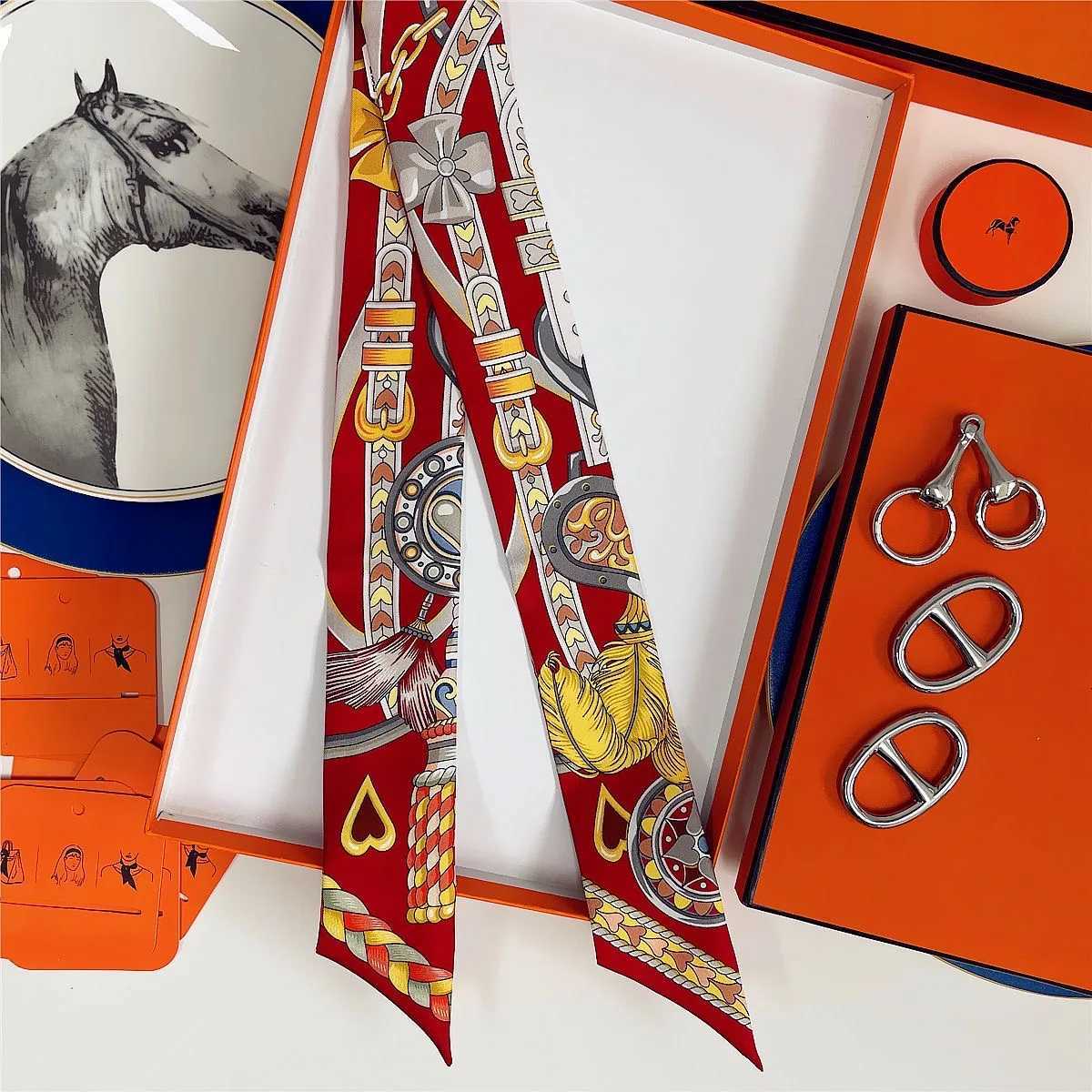 French New Style Scarf Heart Leather Buckle Feather Pattern Bow Ribbon for Women Tied Bags Necktie Multifunctional Accessories H260509