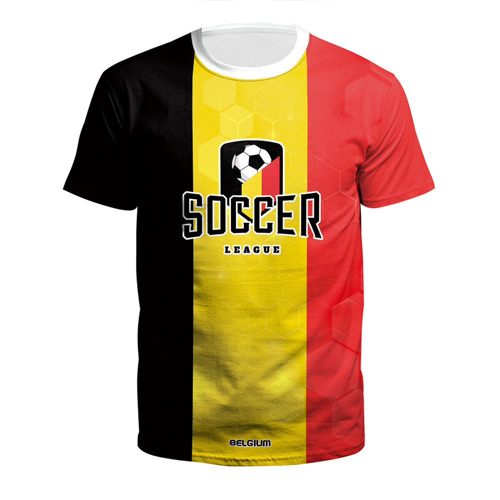 Belgium fans' breathable football casual jersey T-shirt