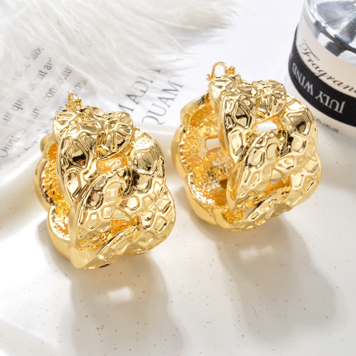 African Nigeria Fashion Big Drop Earrings Exquisite Copper Large Style Stereoscopic For Women Party Wedding Gifts 250327