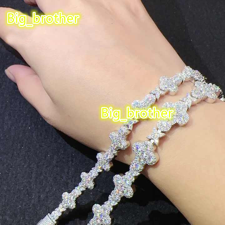 Moissanite Cuban Link Bracelet 925 Silver Iced Out VVS Lab Diamond Tennis Chain Jewelry Gift for Men Women Custom Design