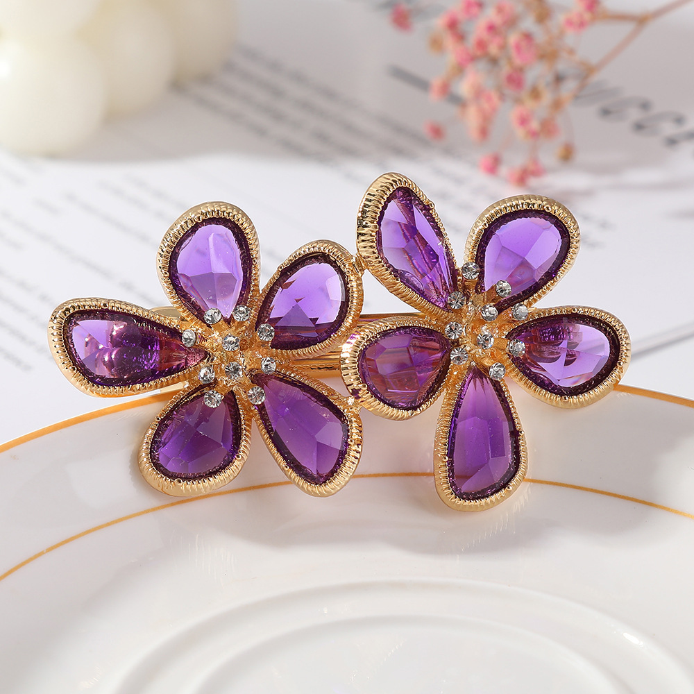 Korean Version Clear Multi-Faceted Fashion Flower Back of Head Women's Spring Accessory Hair Clip SY-8020