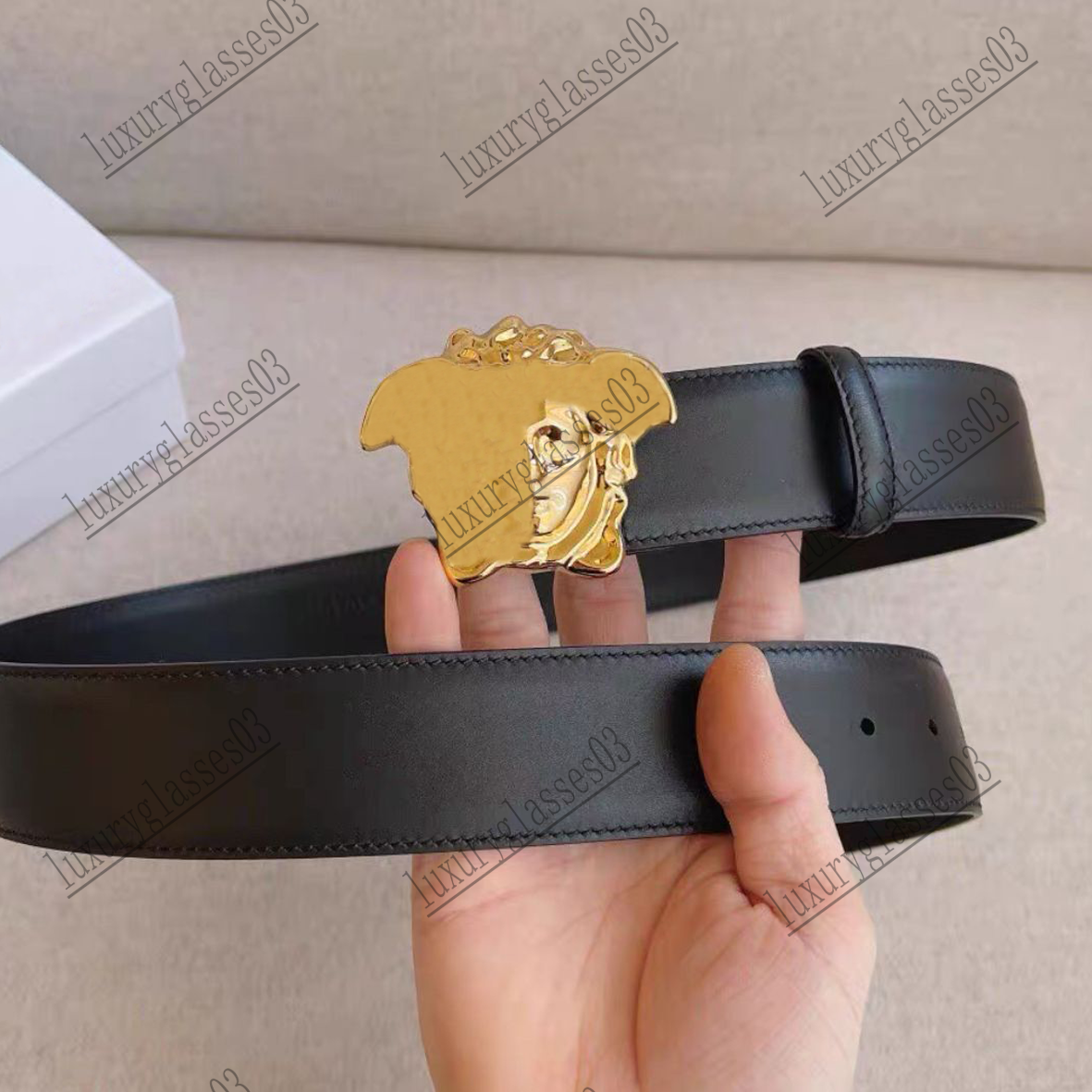 Designer men's belts Luxury brand versaoee belts metal logo classic letter belts business fashion belts women's exquisite belts with exquisite gift boxes