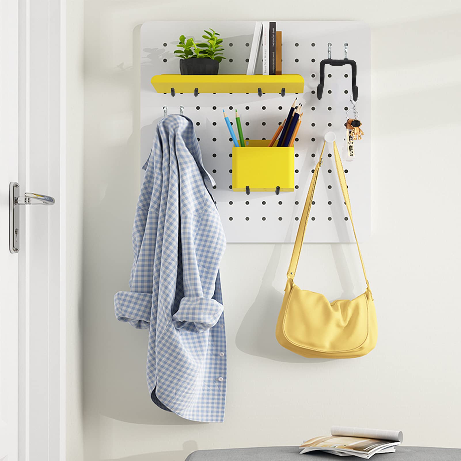 Perforated Board Garage Hooks for 1inch Pegboard Organize Tools Cables Chainsaw Hammer Power Drill Metal Double Hook Storage Solution