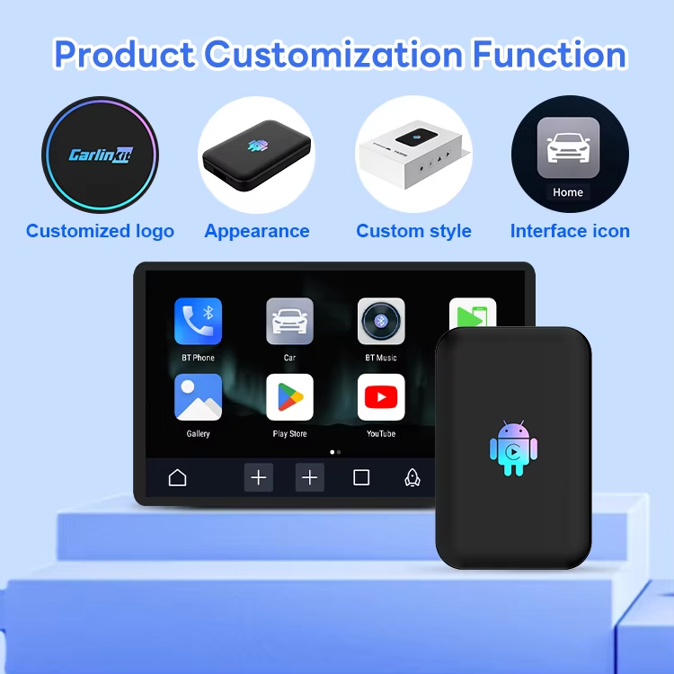 Kowankit Wireless Carplay Android Auto AI Box, Plug & Play Fits Cars,3in1 4 + 32 GB Android 9 RK-A53 Chip HD 5G Car Play Adapter, USB-Powered, No Dela