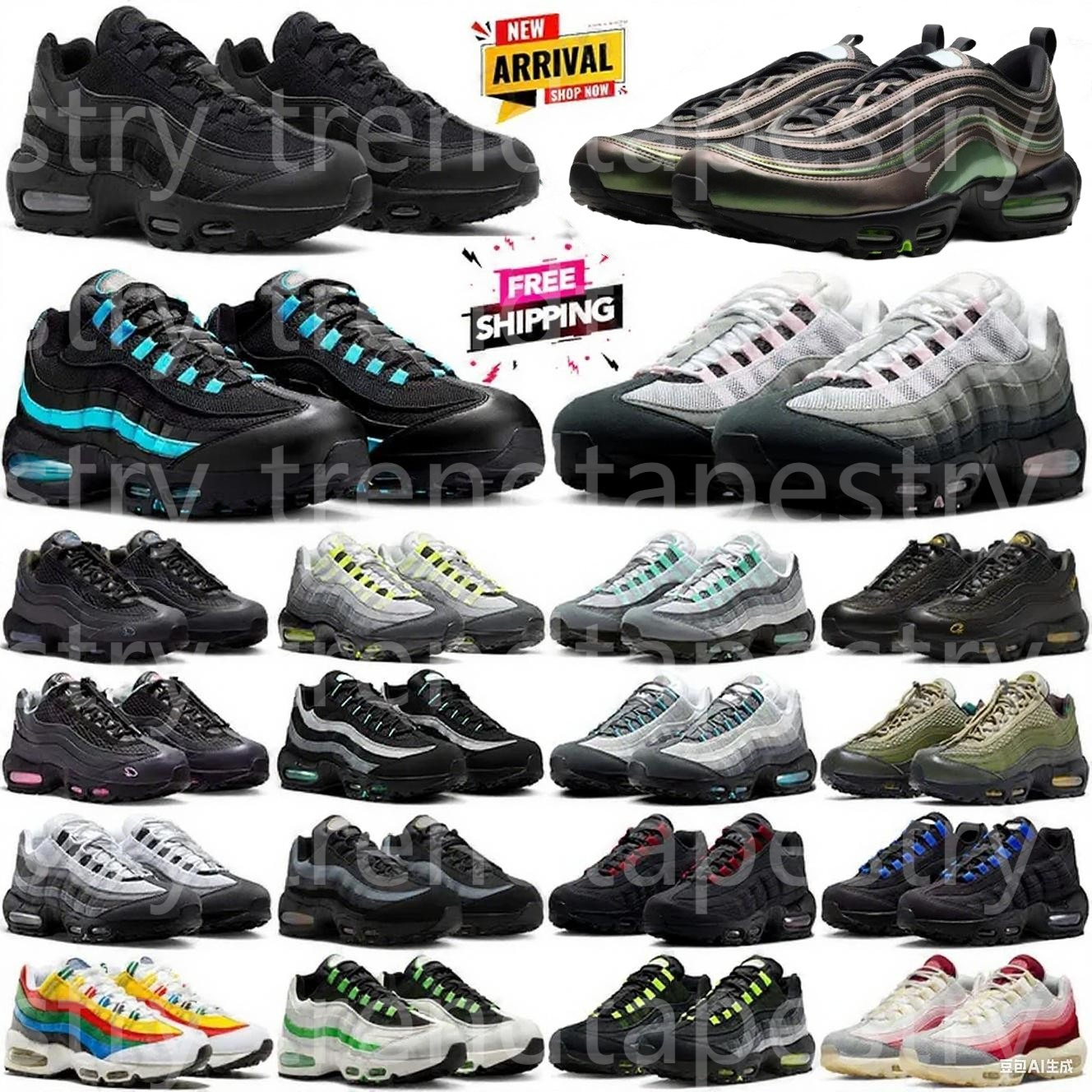 Free Shipping Designer 95 95s sneakers Running Shoes trainers for mens womens chaussure black white Outdoor men women Sports runners