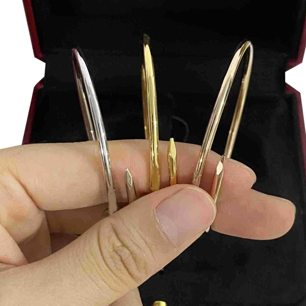 Bangle Fashion Nail Bracelet Designer Jewelry Classic Bangle 18K Gold Plated Titanium Steel Diamond for Women Men Bracelets Silver Luxury Jewelrys Braceletes AA