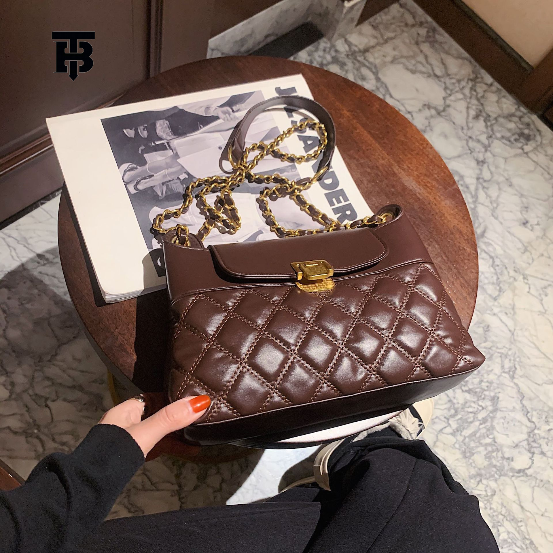 TB BHULAMTE Women's Luxury Diamond Grid Casual Shoulder New Fashionable Versatile Crossbody Style Handbag Free Shipping Bag Z260124