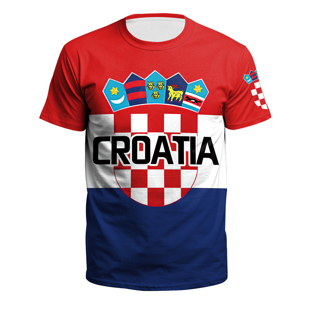 Croatia fans' breathable football casual jersey T-shirt