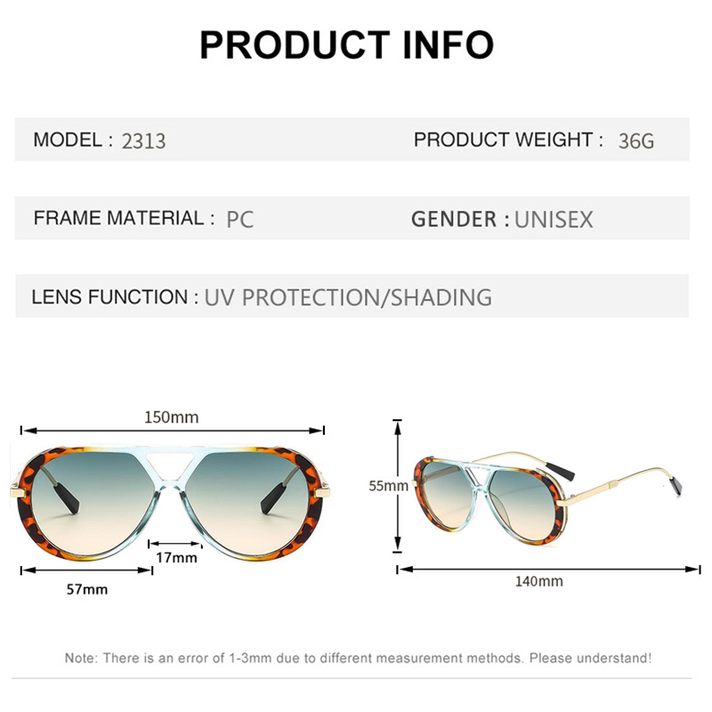 New Retro Fashion High-End Round Face Slimming Sunglasses Leopard Print Frame Double Bridge Design Plain Optical Glasses
