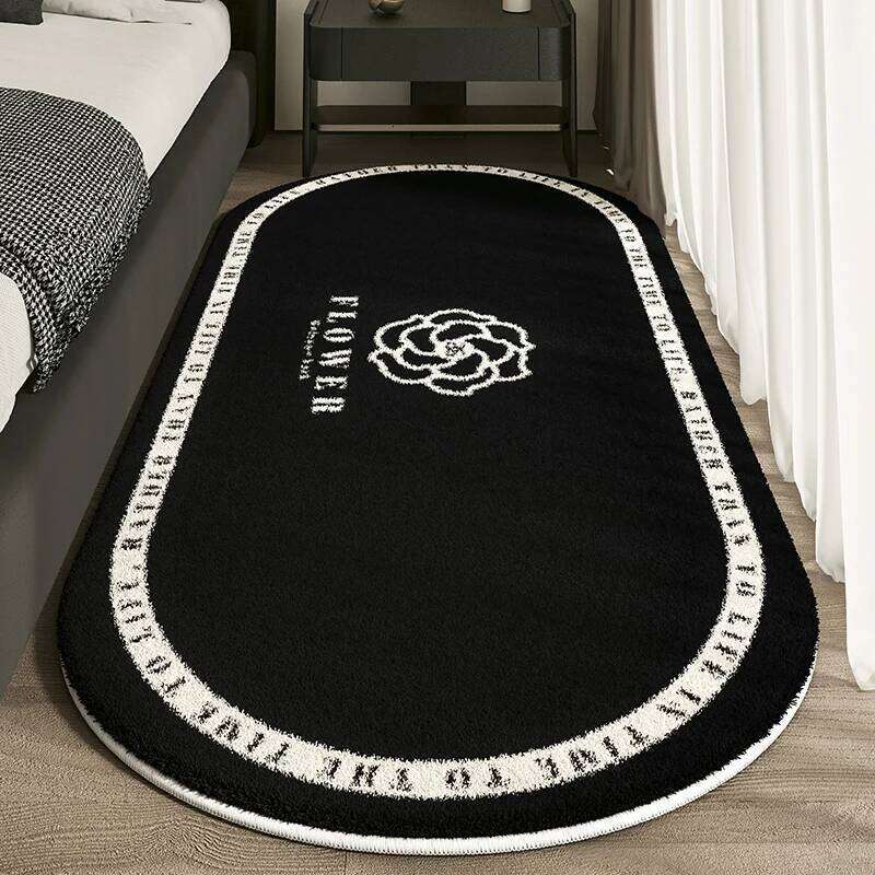 Imitation cashmere carpet, resistant to dirt and easy to maintain, French style small fragrance bedside blanket
