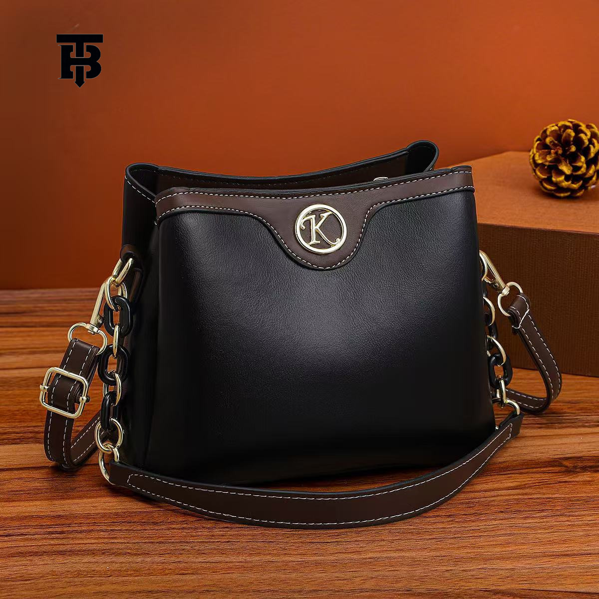 TB BHULAMTE Women's Luxury Designer Bucket Bag New Urban Simple Small Square Bag Large Capacity Fashion Korean Version Single Shoulder Crossbody 