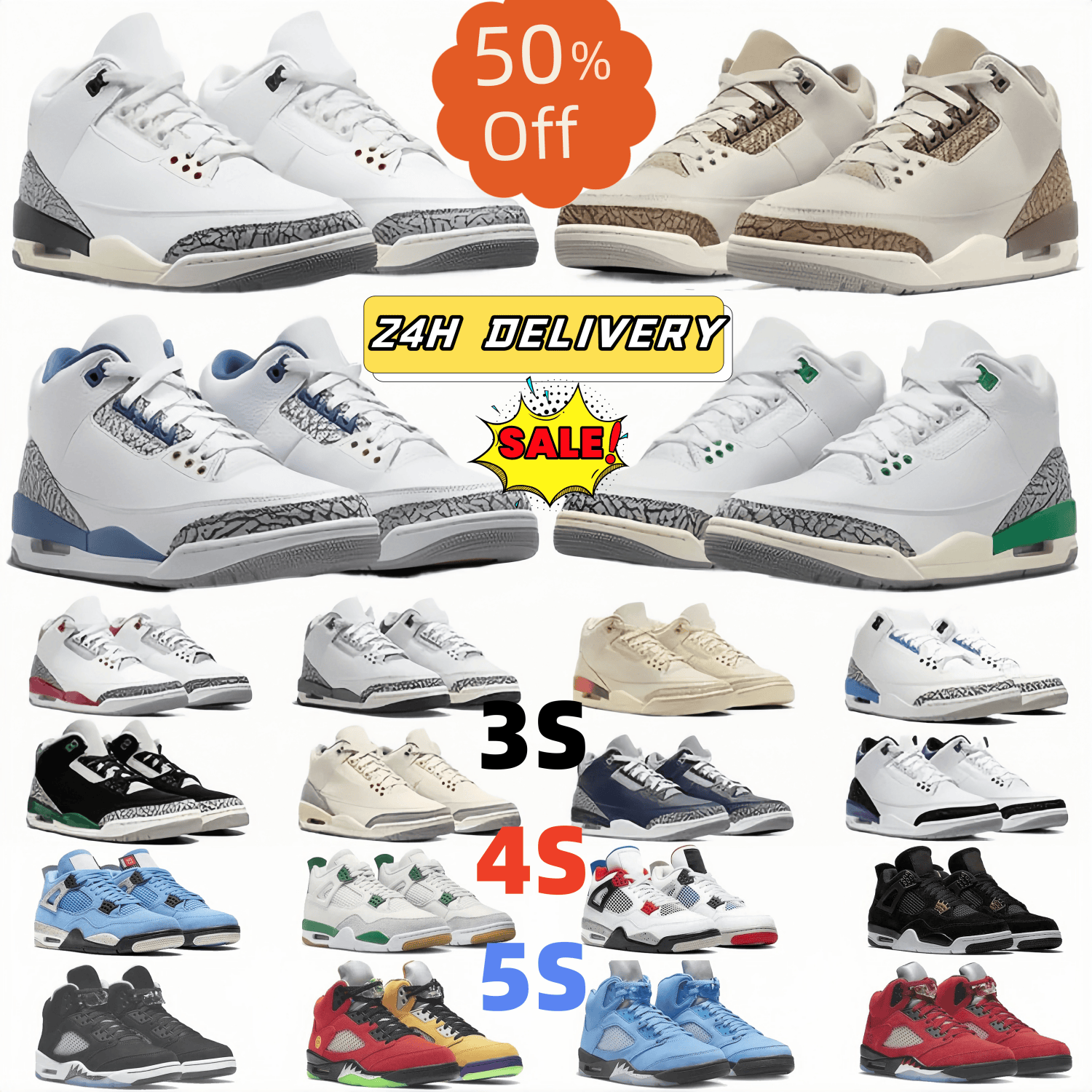 With Box 4 4s Basketball Shoes 3 3s Sneakers Pizza Black Cat White Cement Brick by Brick Bred Reimagined Military Thunder UNC Pmino Wirds Fire Dark 5 5s Sports Trainers