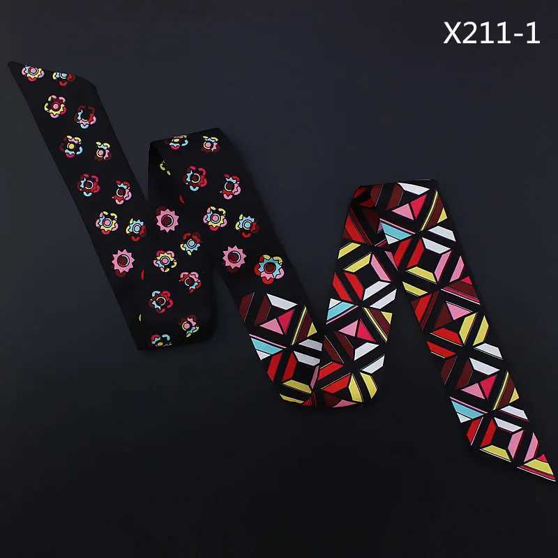 Design 2023 New Brand Scarf Small Floral Silk Scarf For Women Geometric Print Handle Bag Ribbons Fashion Head Scarf Long Scarves W250822