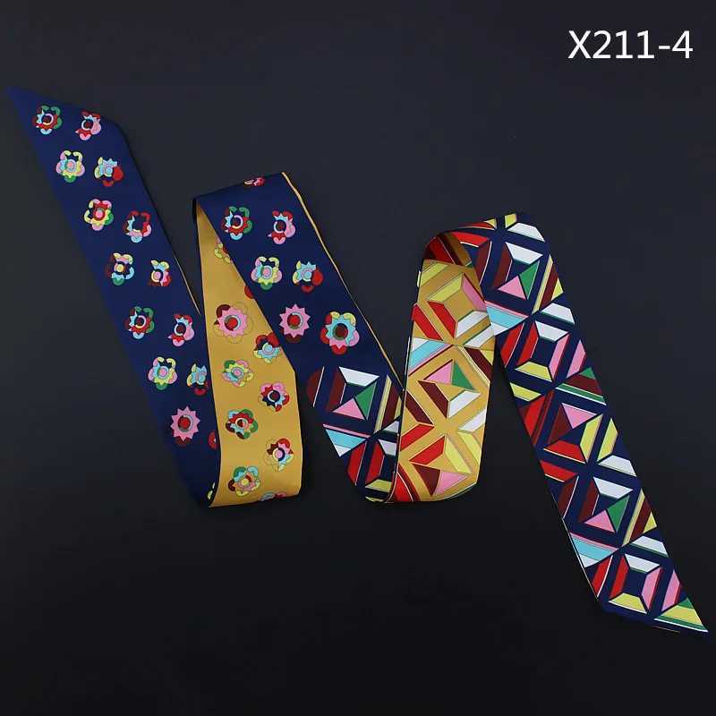 Design 2023 New Brand Scarf Small Floral Silk Scarf For Women Geometric Print Handle Bag Ribbons Fashion Head Scarf Long Scarves W250822