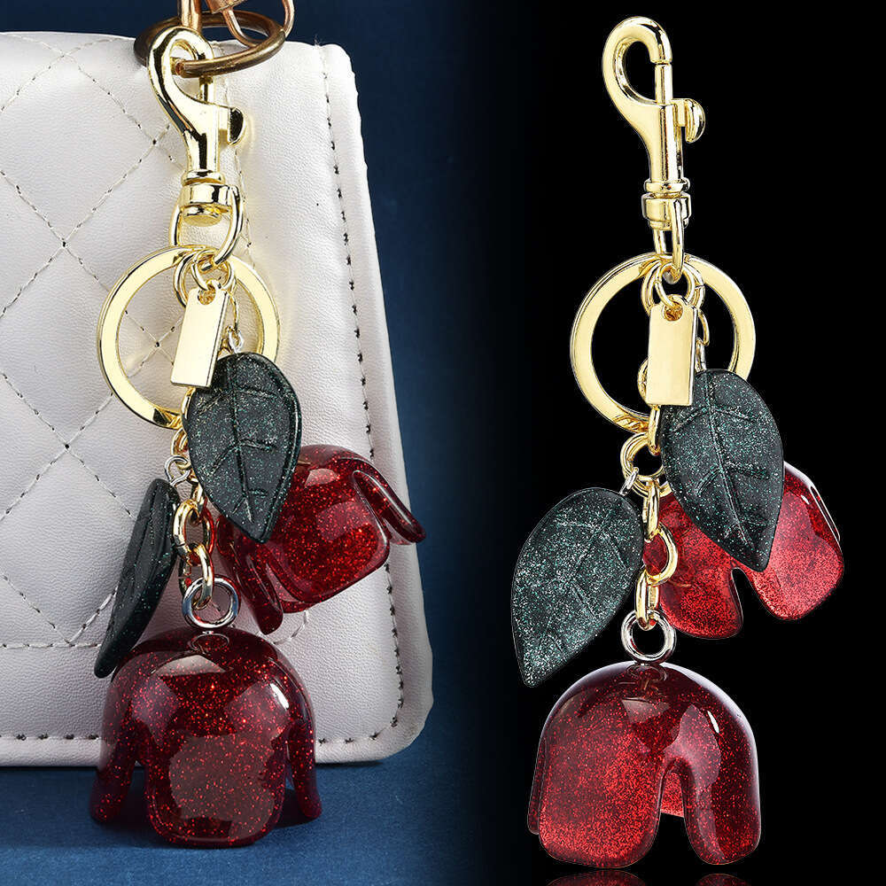 Designer Keychain Bag Charm Keychain Wallet Rose Keychain Crystal Pendant Women Tassel Flower Bag Accessories