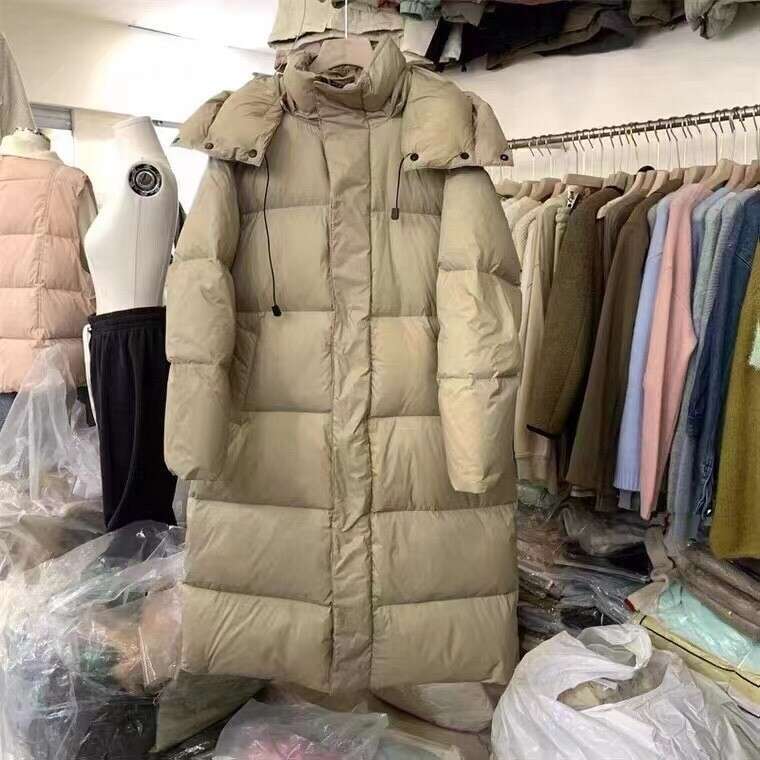 Cream Color Mid-Length for Women, High-End Feel, Winter Women's Coat, New Duck Pinghu Down Jacket