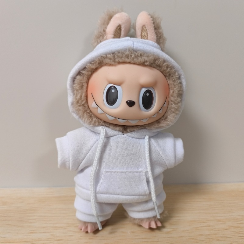 17CM Casual Hoodie Set Vinyl aron Blind Box Labubu Pendant Replacement Accessories