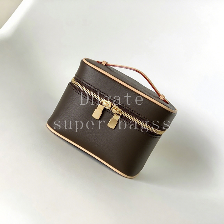 Nice Nano Luxury designer bag 14CM handbag Monogram coated canvas grained leather Cosmetic Bag Mirror quality makeup bag with box LN12A1