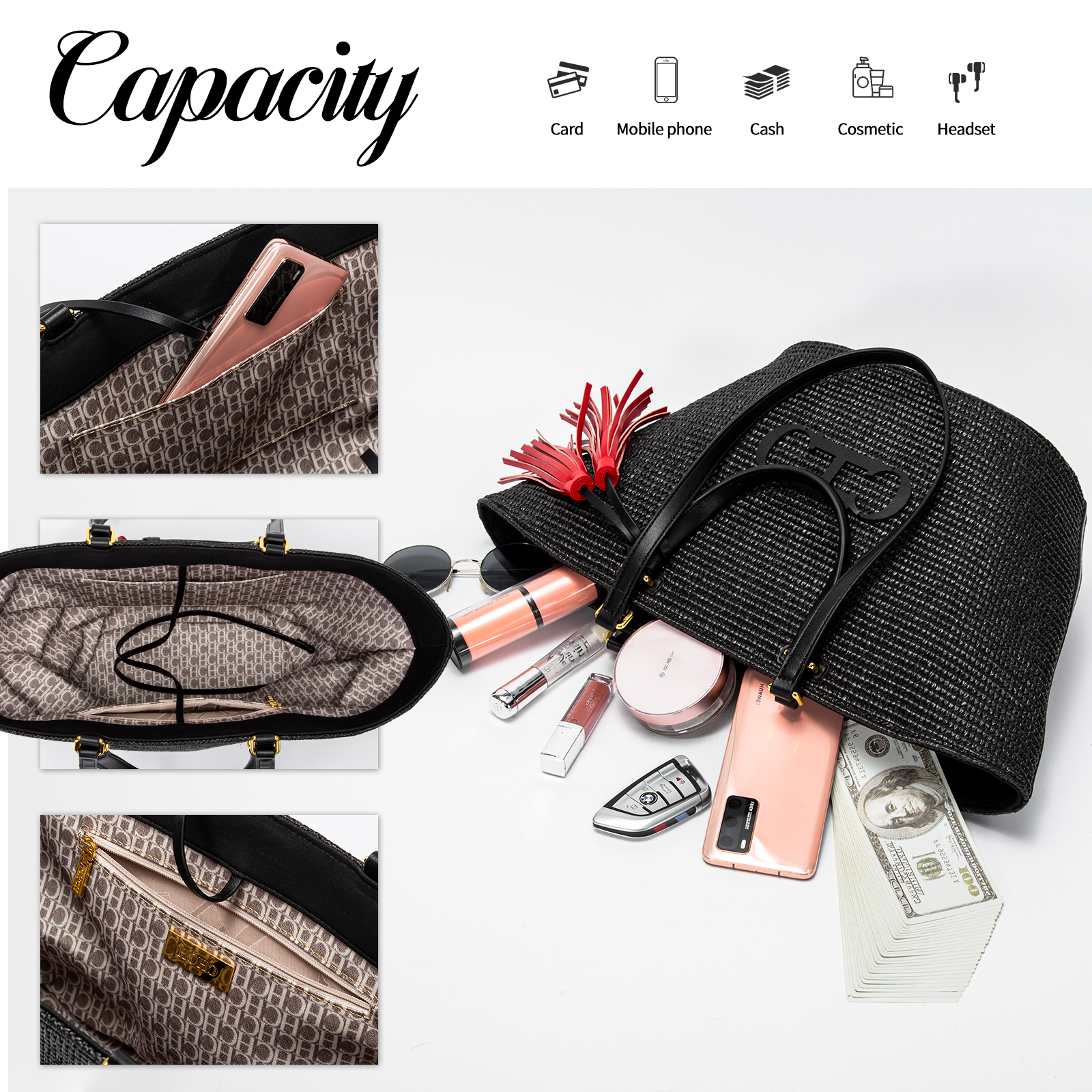 Sophisticated Woven Style Big Handbags Ideal for Everyday Use by Ladies