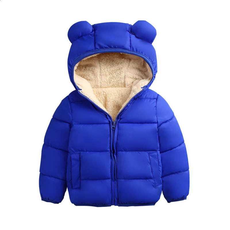 Baby Winter Coat Kids Casual Solid Cute Ear Hooded Down Jacket Overalls Snow Warm Clothes For Children Boys Girls Body250821