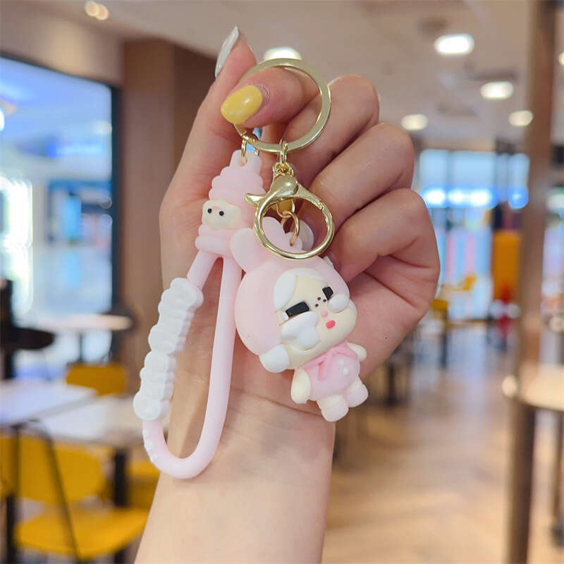 Designer Keychain Bag Charm Keychain Wallet Cute Flocked Crying Baby Cartoon 3D Doll For Girlfriends Bag Pendant Backpack Keychain