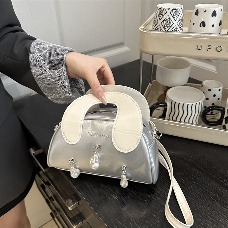 3Colors PU Leather Women Handbags Chic Zipper Bowling Pack Crossbody Bags Elegant Office Lady Small Clutches 241009
