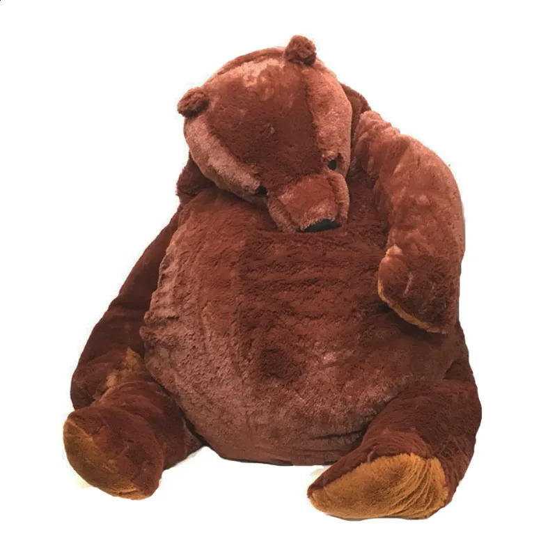 1M Big Simulation Brown Bear Plush Toy Stuffed Animal Giant MrBoss Doll Pillow Soft Cushion Kids Birthday Gift 250822