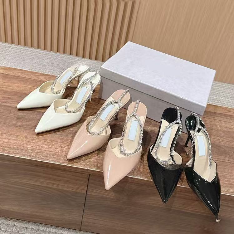 Satin Crystal Rhinestone New High Heel Sandals For Weddings - Hot Thin Strappy Y250115