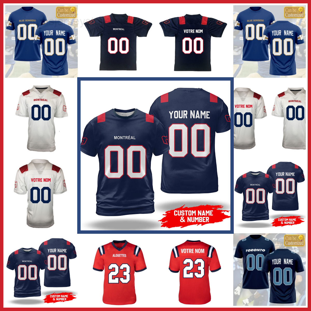 New Montreal Alouettes Jersey Football David Cote Caleb Evans Cody Fajardo Regi…