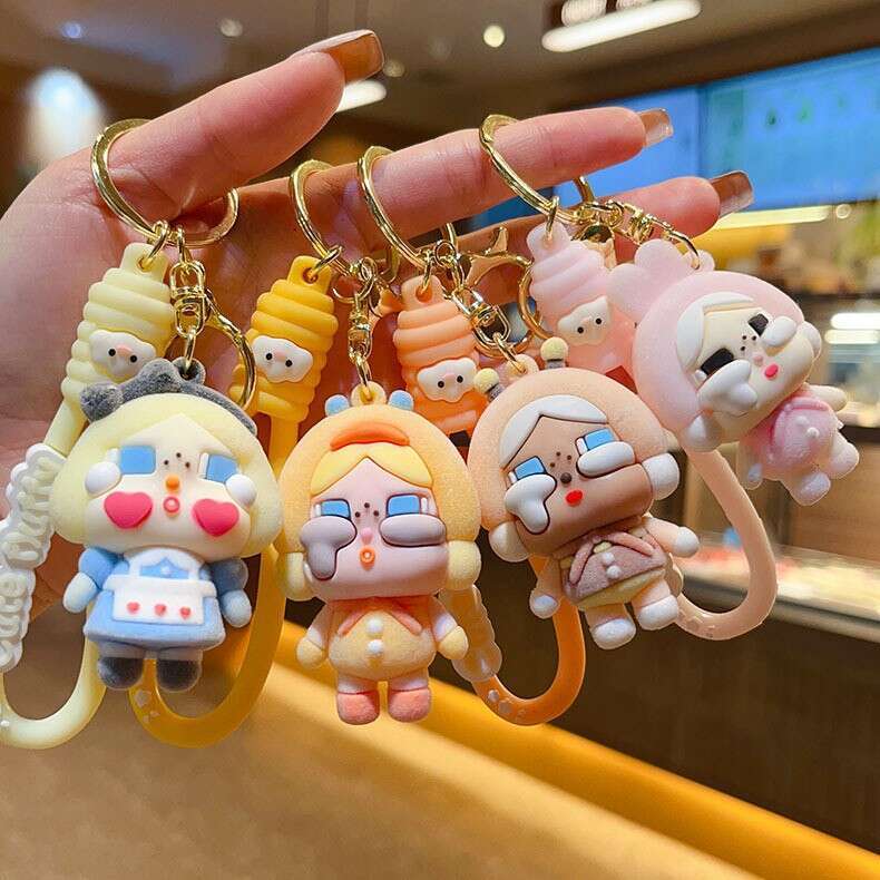 Designer Keychain Bag Charm Keychain Wallet Cute Flocked Crying Baby Cartoon 3D Doll For Girlfriends Bag Pendant Backpack Keychain