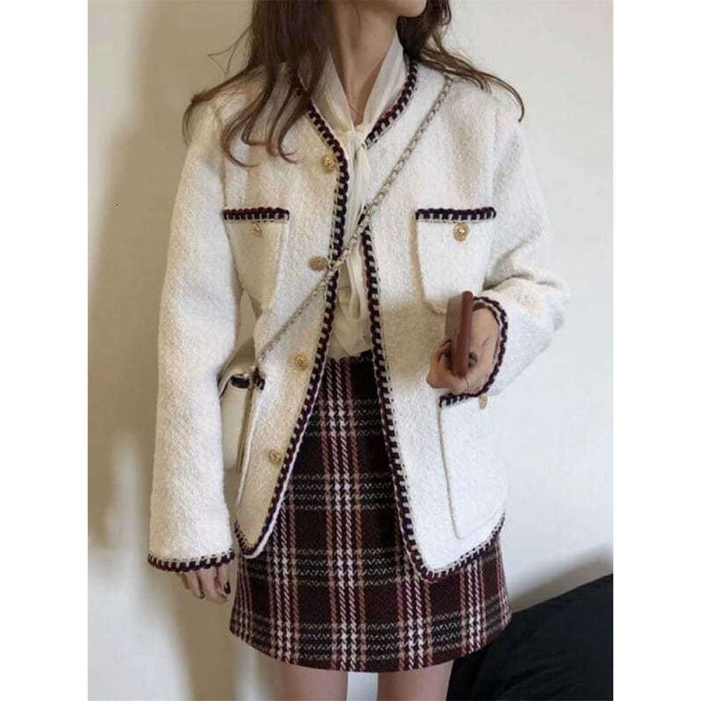 Lanjia- Chanel Style Women's Spring Autumn Loose Korean Version French Woven Tweed Casual Slimming Short Jacket Top Trendy 862Ea