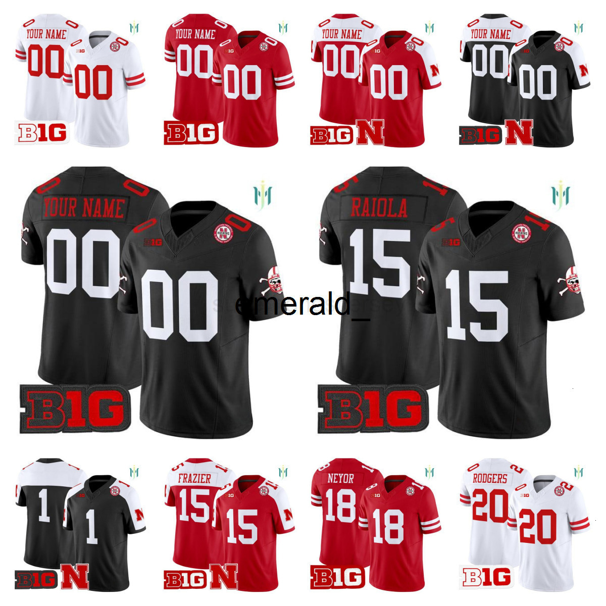 New Mens Nebraska Cornhuskers 2025 custom stitched football jerseys Dylan Raiola Dante Dowdell Isaiah Neyor Emmett Johnson Tommie Frazie