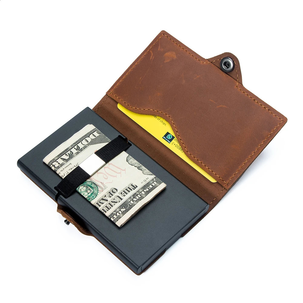 CASEKEY Men Wallets 100 Genuine Cow Leather Popup Short Card Holder Purse High Quality Male Wallet Tarjeteros Para Hombre 251023