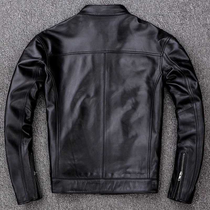 Spring Natural Genuine Leather for Men Motorcycle Slim Male Coat Mens Sheepskin Biker Fashion Clothing X250822