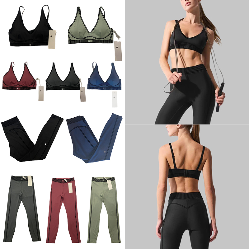 2025 5A Quality Women Yoga Suits And bra Sets Sports Heart Throb Legging+Shorts White-Striped Workout Quick-Drying women clothes bra Sets 011