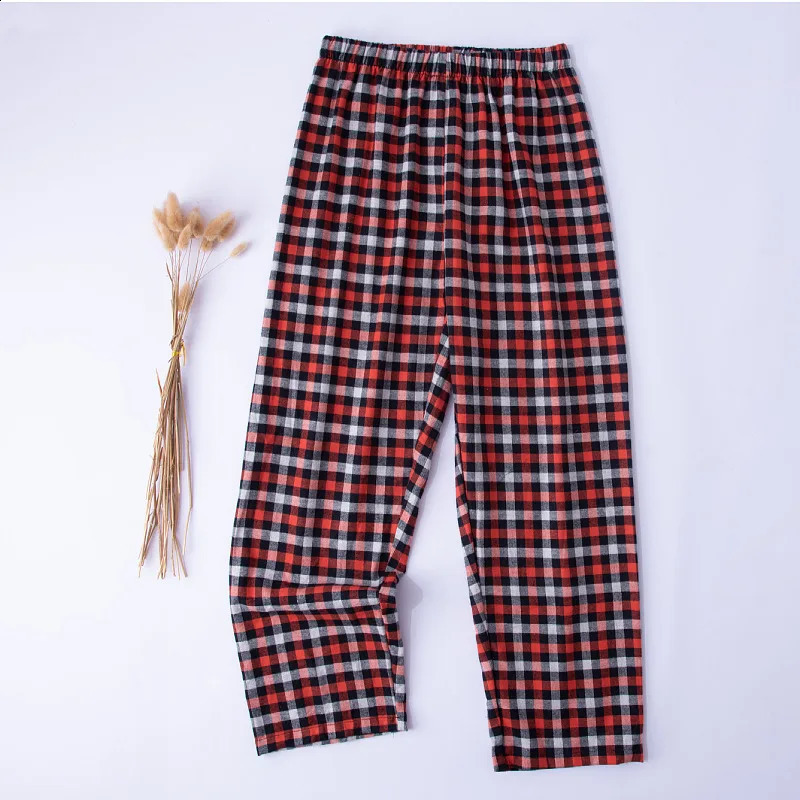Mens Cotton Plaid Pajama Long Sleeping Pants Male Casual Loose Trousers Loungewear Cozy Soft Breathable Sleep Bottoms Nightwear 250822