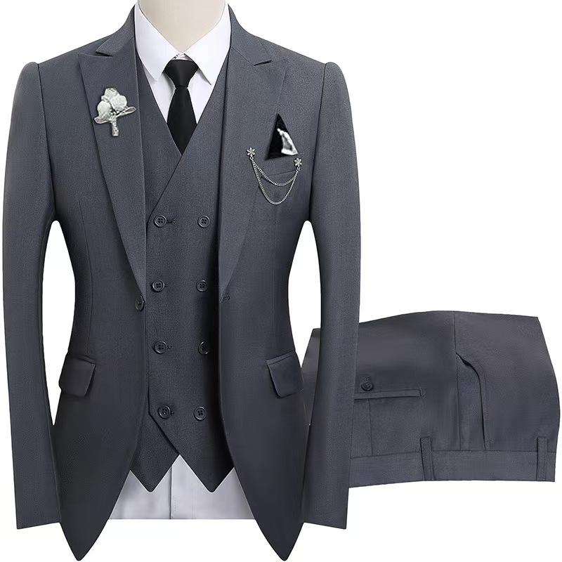 T1505 new three-piece groom suit banquet men's suit wedding dress groomsmen suit