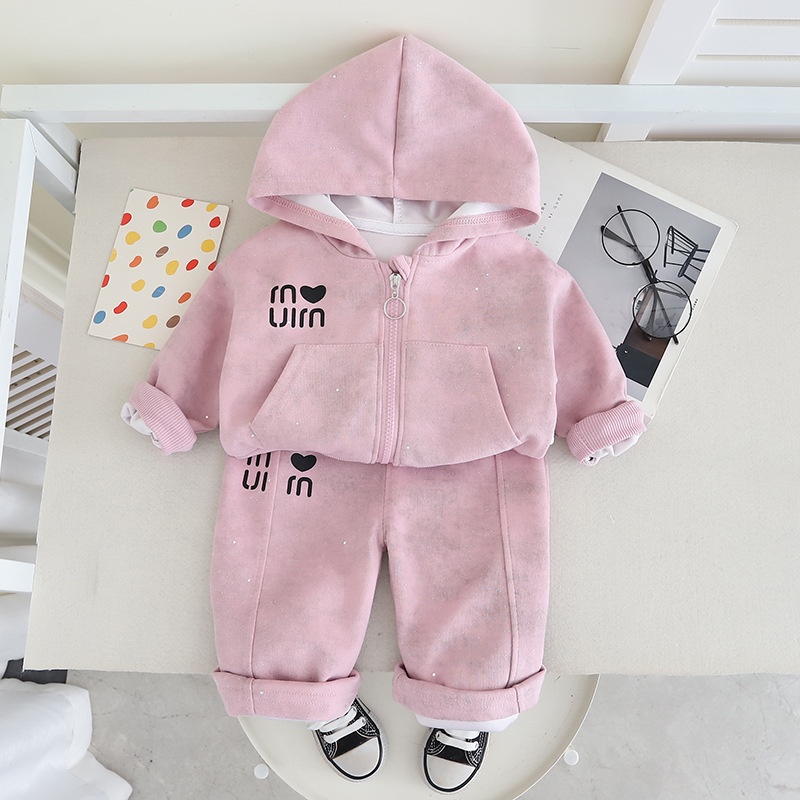 2025 New Girls' Spring Outfit Set Fashionable Long Sleeve Two Piece Baby Toddler Trendy Spring Autumn Clothes